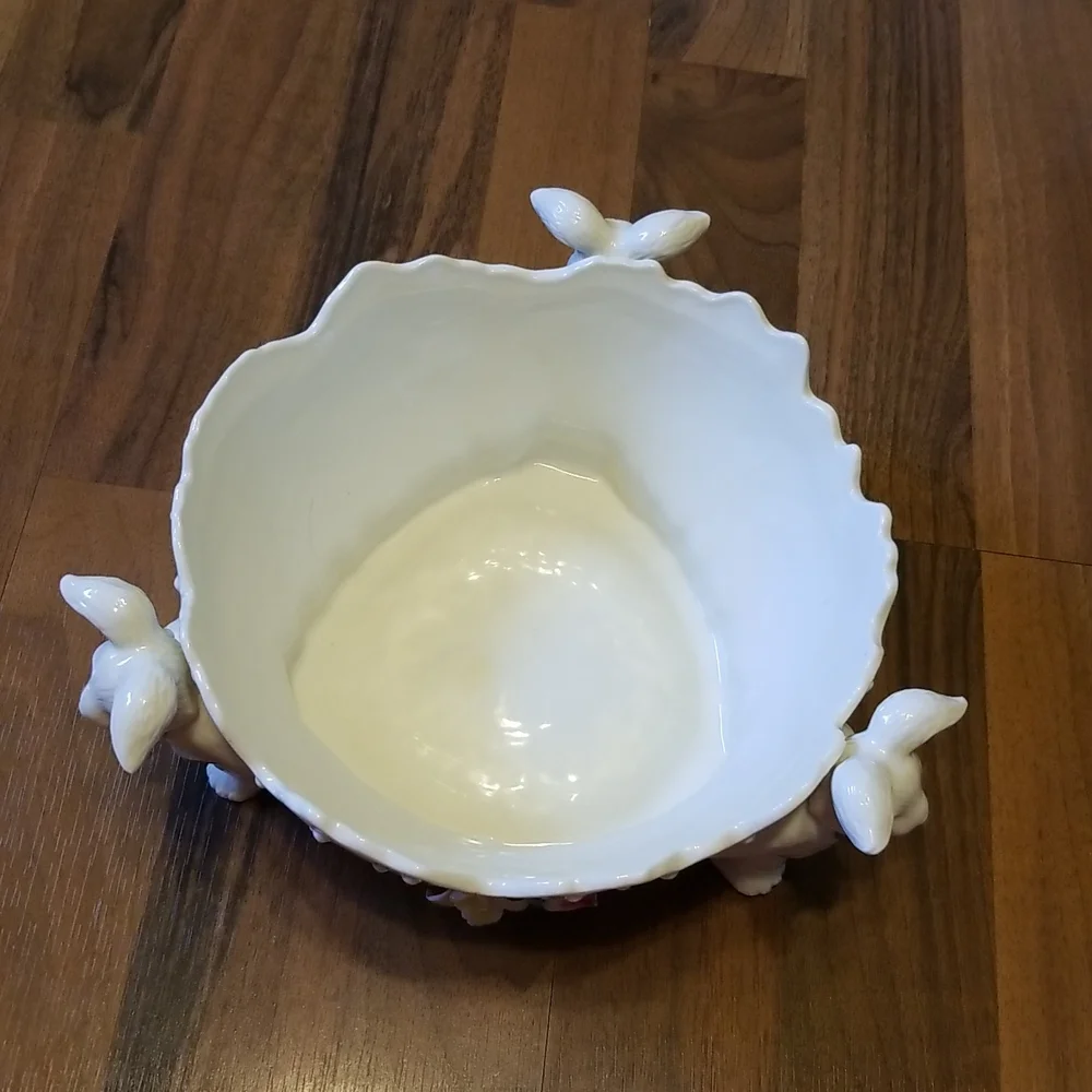 Easter Bunny 3D Floral Display Bowl Porcelain